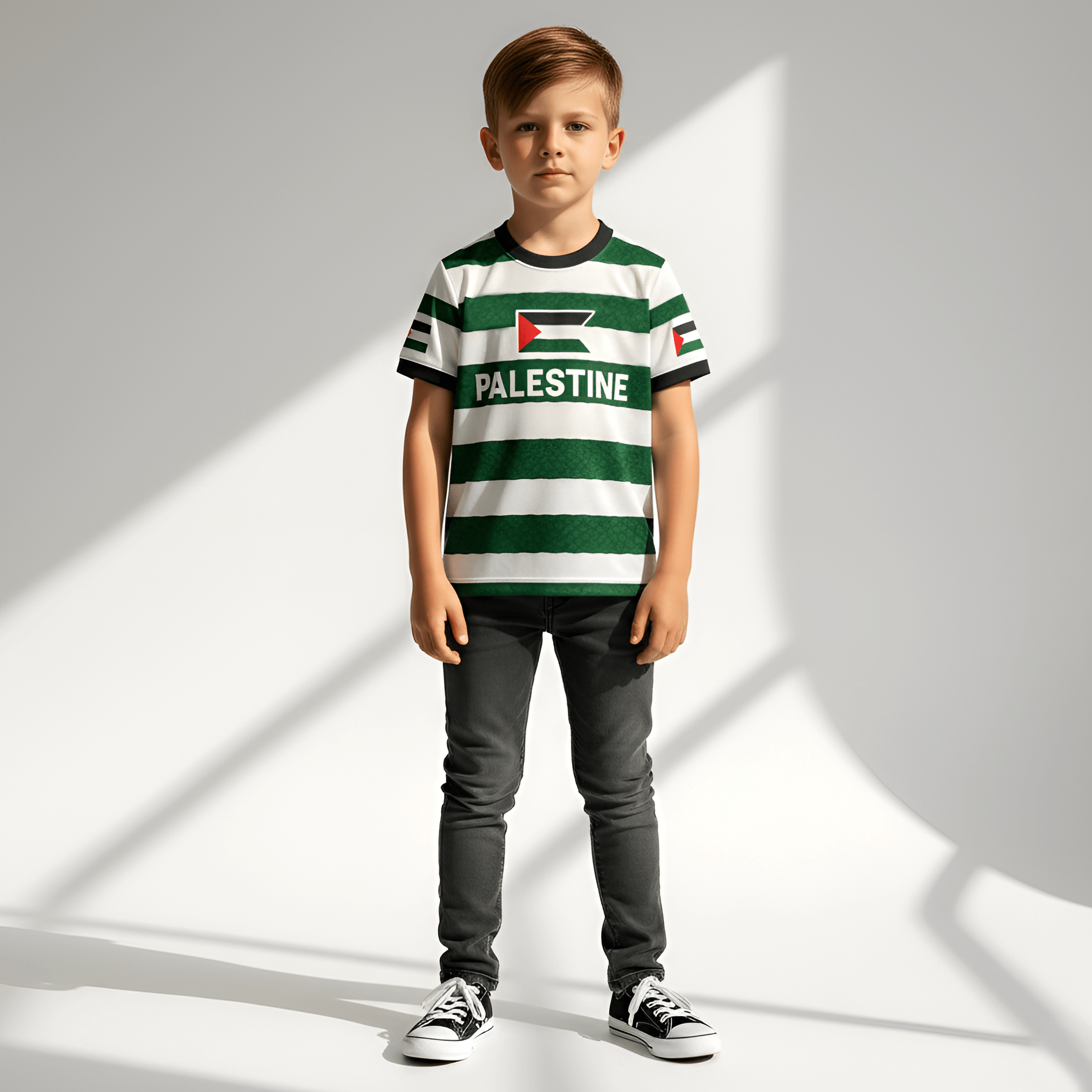 Eirin Apparel Men's T-Shirt Kids’ Celtic FC Palestine Jersey – 2025 Hope & Unity Edition