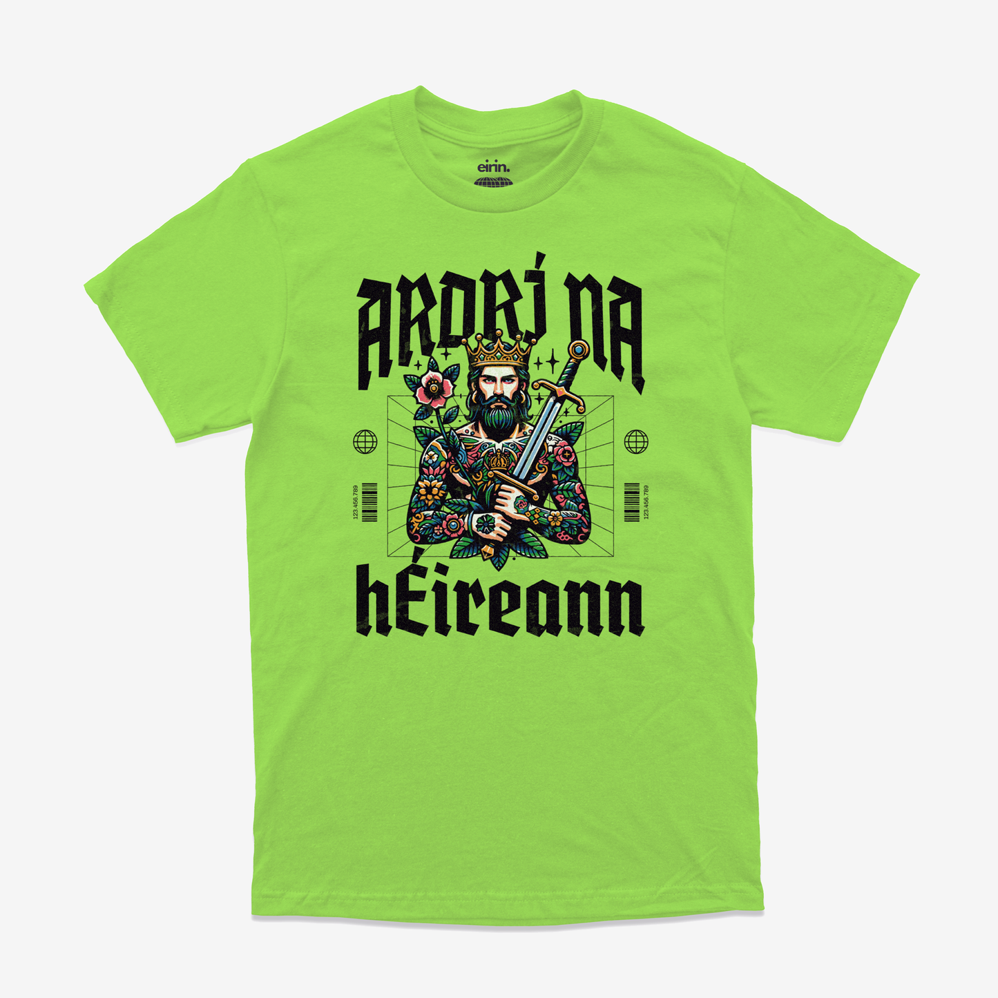 Eirin Apparel Men's T-Shirt Lime / S Men's 'High King Of Ireland' Gaelic T-Shirt