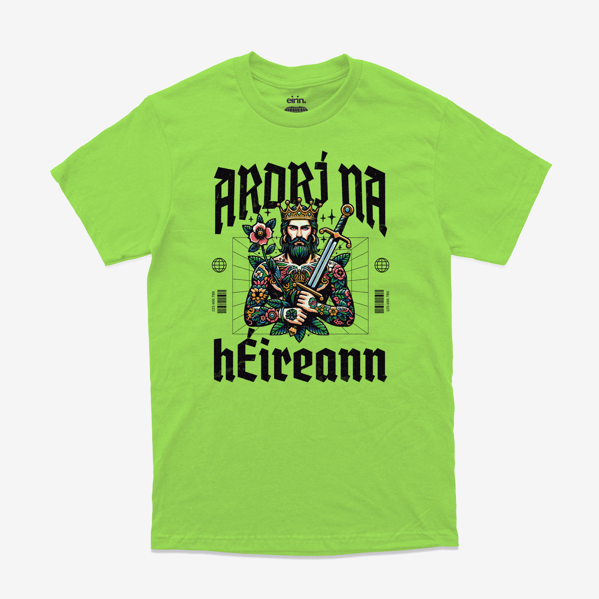 Eirin Apparel Men's T-Shirt Lime / S Men's 'High King Of Ireland' Gaelic T-Shirt