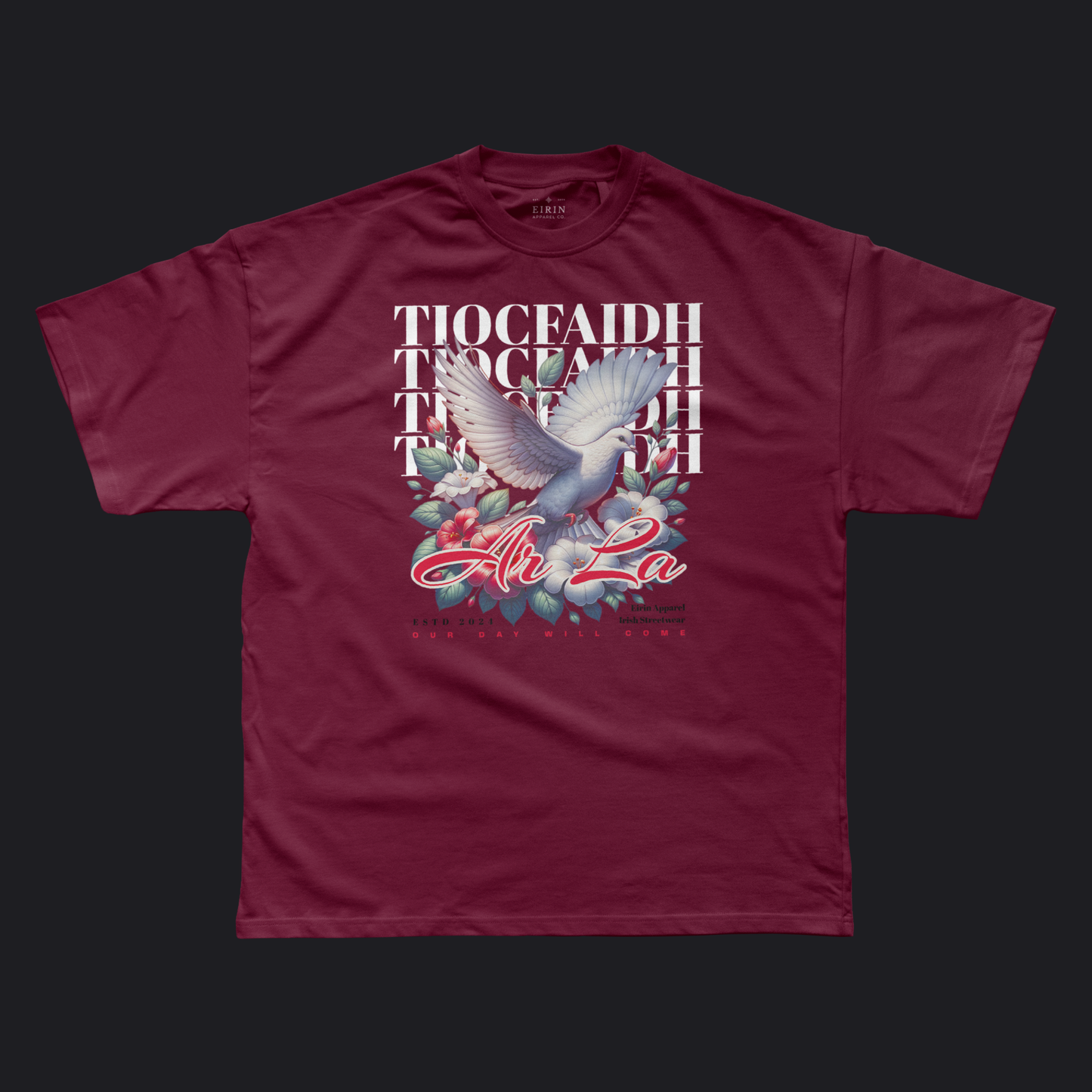 Eirin Apparel Men's T-Shirt Maroon / S Men's Doves of Freedom Gaelic T-Shirt