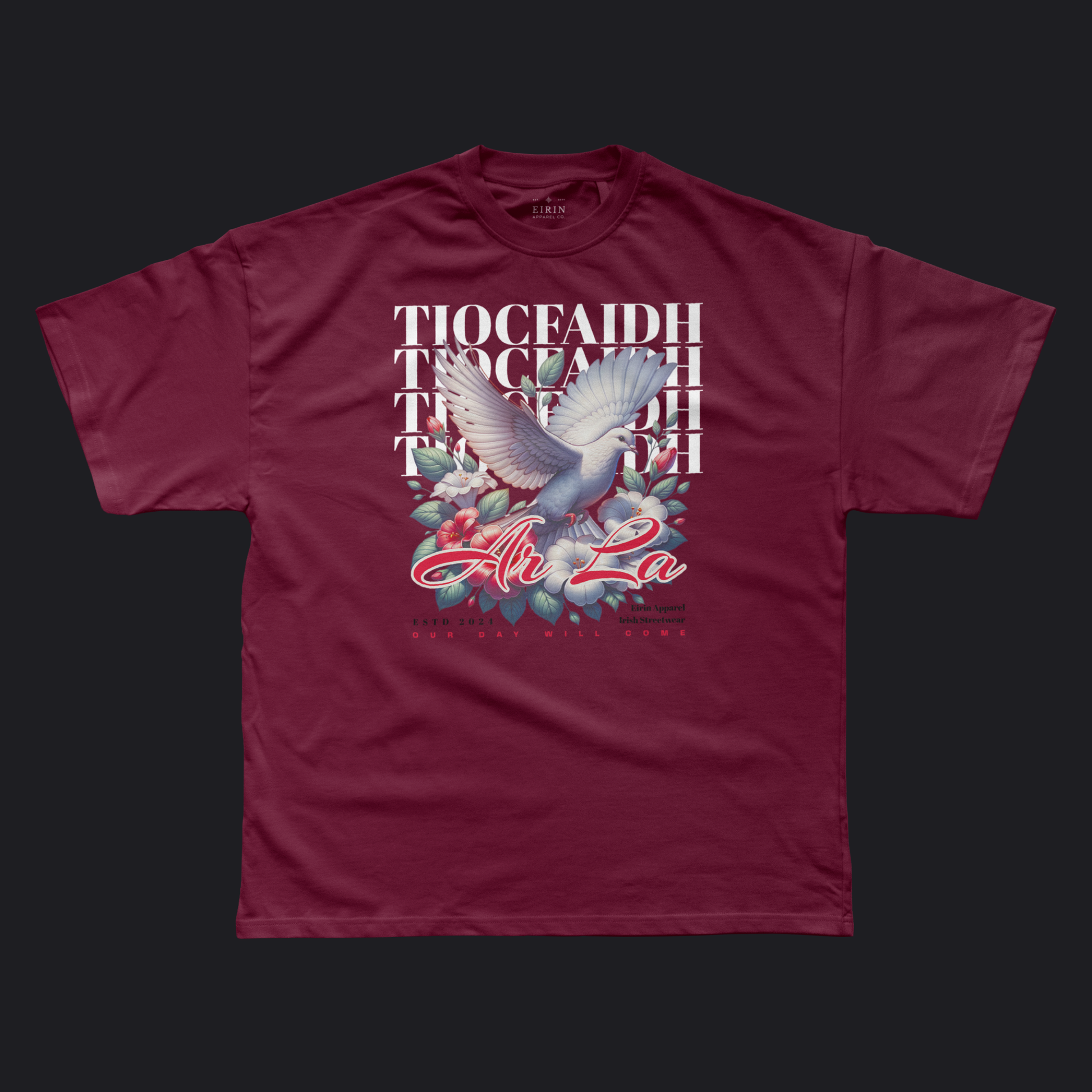 Eirin Apparel Men's T-Shirt Maroon / S Men's Doves of Freedom Gaelic T-Shirt