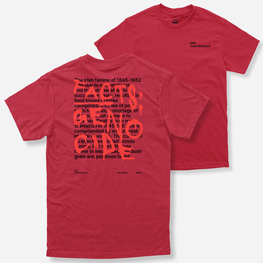 Eirin Apparel Men's T-Shirt Men’s '404: Truth Not Found' T-Shirt – Irish Genocide Not Famine Awareness