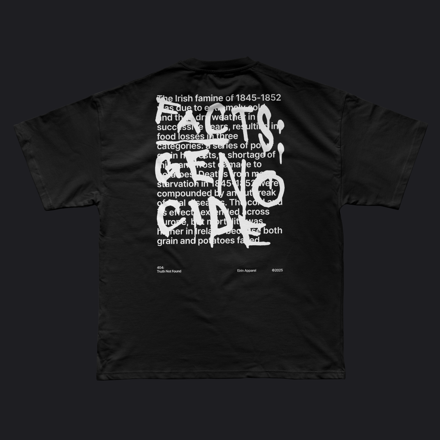 Eirin Apparel Men's T-Shirt Men’s '404: Truth Not Found' T-Shirt – Irish Genocide Not Famine Awareness