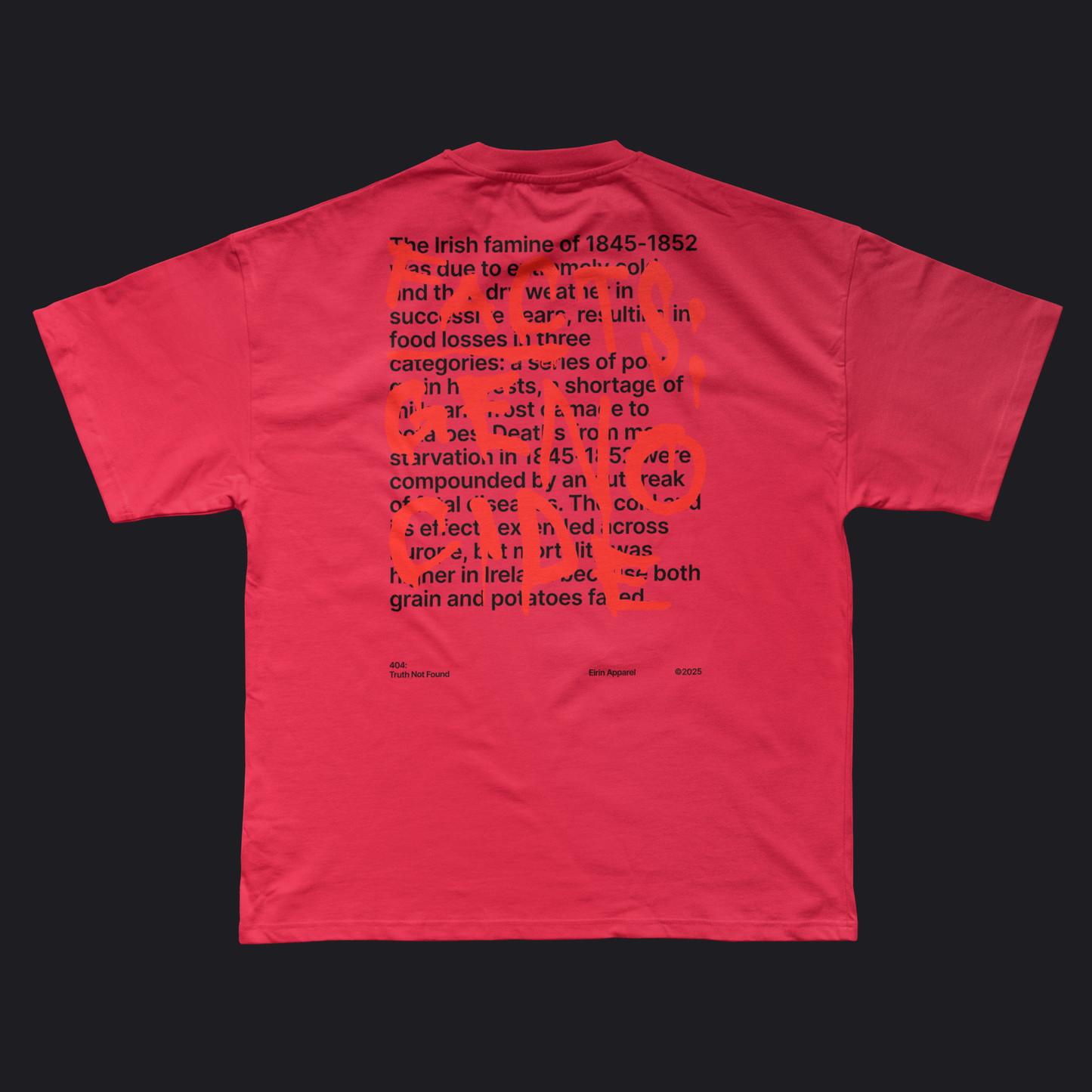 Eirin Apparel Men's T-Shirt Men’s '404: Truth Not Found' T-Shirt – Irish Genocide Not Famine Awareness
