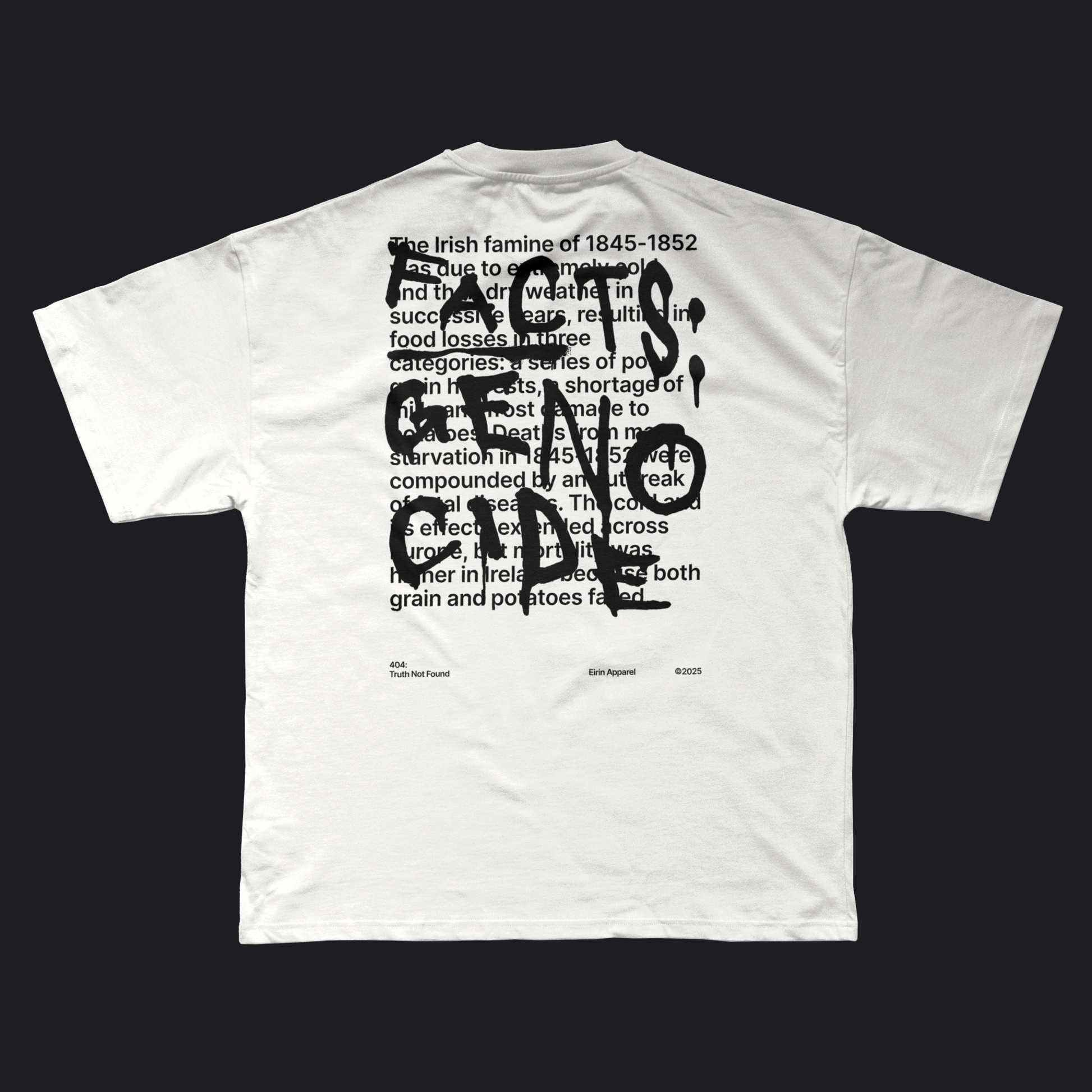 Eirin Apparel Men's T-Shirt Men’s '404: Truth Not Found' T-Shirt – Irish Genocide Not Famine Awareness