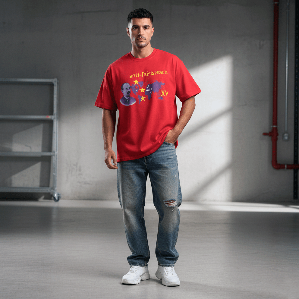 Eirin Apparel Men's T-Shirt Men's Anti-Fascist James Connolly Tribute T-Shirt - Special Edition (R/Y)