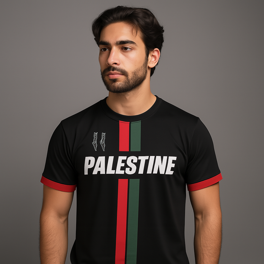 Eirin Apparel Men's T-Shirt Men’s Black Palestine Stripe Jersey