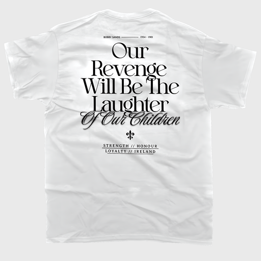 Eirin Apparel Men's T-Shirt Men's Bobby Sands Irish Revenge White T-Shirt