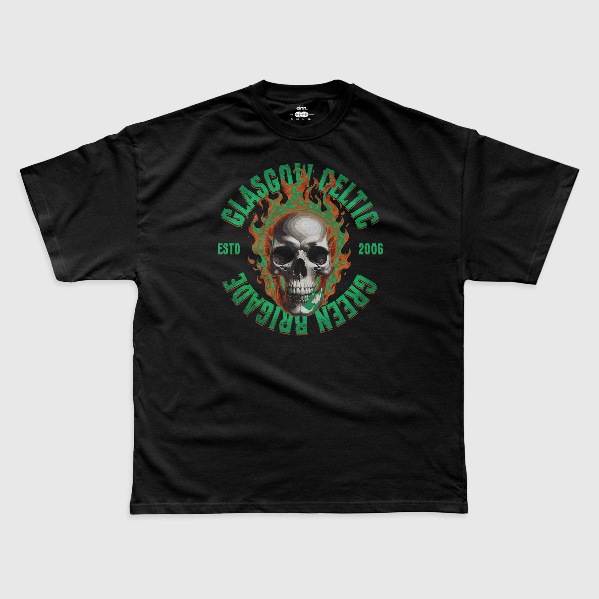 Green Brigade Skull T-Shirt – Celtic FC Supporters Tee Eirin Apparel