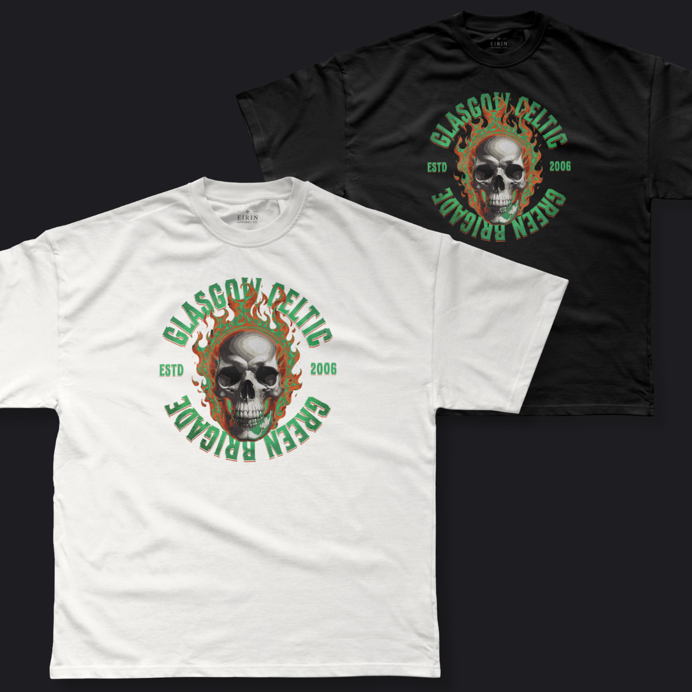 Eirin Apparel Men's T-Shirt Men's Celtic Green Brigade Skull T-Shirt