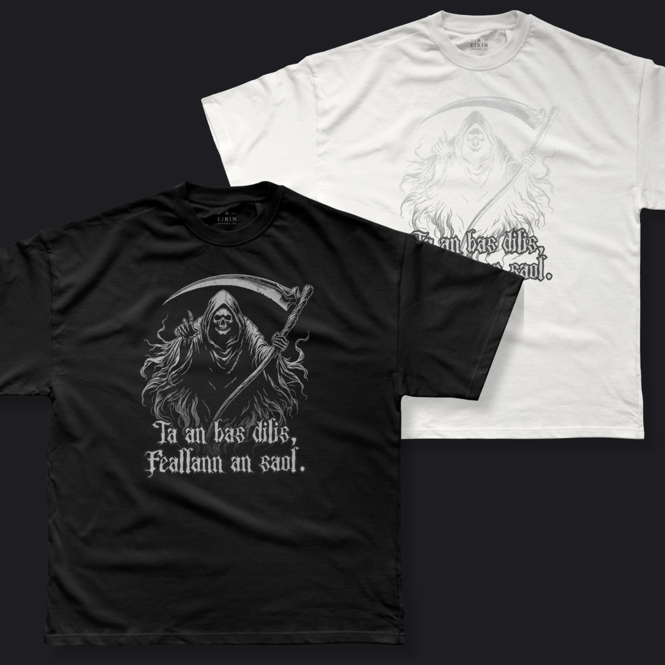 Eirin Apparel Men's T-Shirt Men's 'Death is Faithful, Life Betrays' Gaelic Samhain T-Shirt