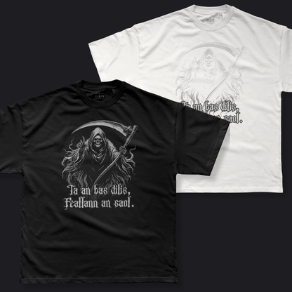 Eirin Apparel Men's T-Shirt Men's 'Death is Faithful, Life Betrays' Gaelic Samhain T-Shirt