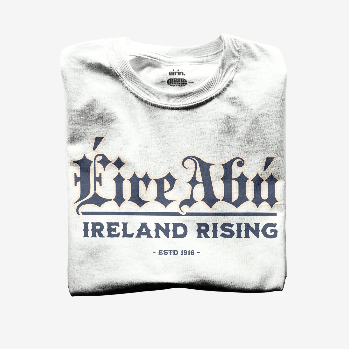 Eirin Apparel Men's T-Shirt Men's 'Éire Abú' Gaelic T-Shirt – White Edition