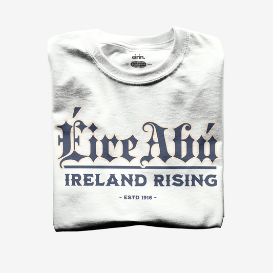 Eirin Apparel Men's T-Shirt Men's 'Éire Abú' Gaelic T-Shirt – White Edition