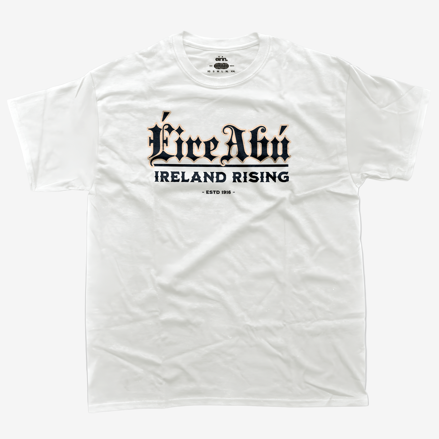 Eirin Apparel Men's T-Shirt Men's 'Éire Abú' Gaelic T-Shirt – White Edition