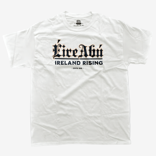 Eirin Apparel Men's T-Shirt Men's 'Éire Abú' Gaelic T-Shirt – White Edition