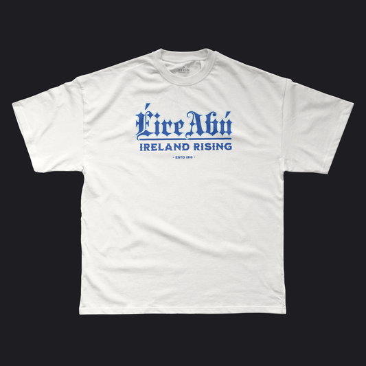 Eirin Apparel Men's T-Shirt Men's 'Éire Abú' Gaelic T-Shirt – White Edition