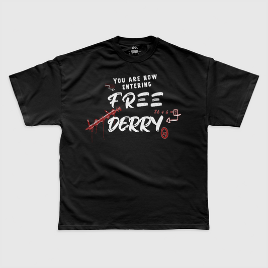 Eirin Apparel Men's T-Shirt Men's Free Derry Graffiti Print T-Shirt