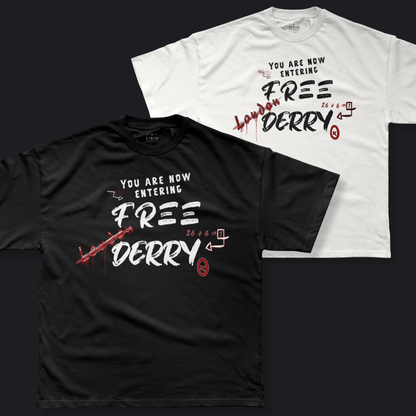 Eirin Apparel Men's T-Shirt Men's Free Derry Graffiti Print T-Shirt