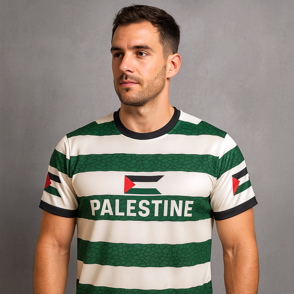 Eirin Apparel Men's T-Shirt Men’s Green Brigade Celtic Palestine Jersey