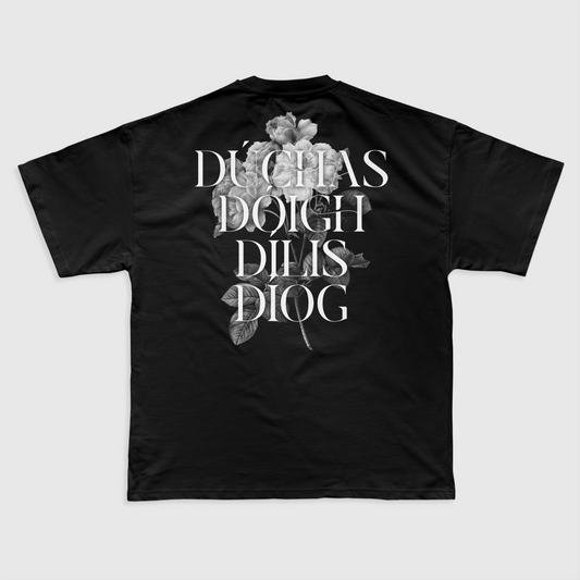 Eirin Apparel Men's T-Shirt Men's Irish Heritage, Strength, Loyalty Gaelic Print Fitted Black T-Shirt