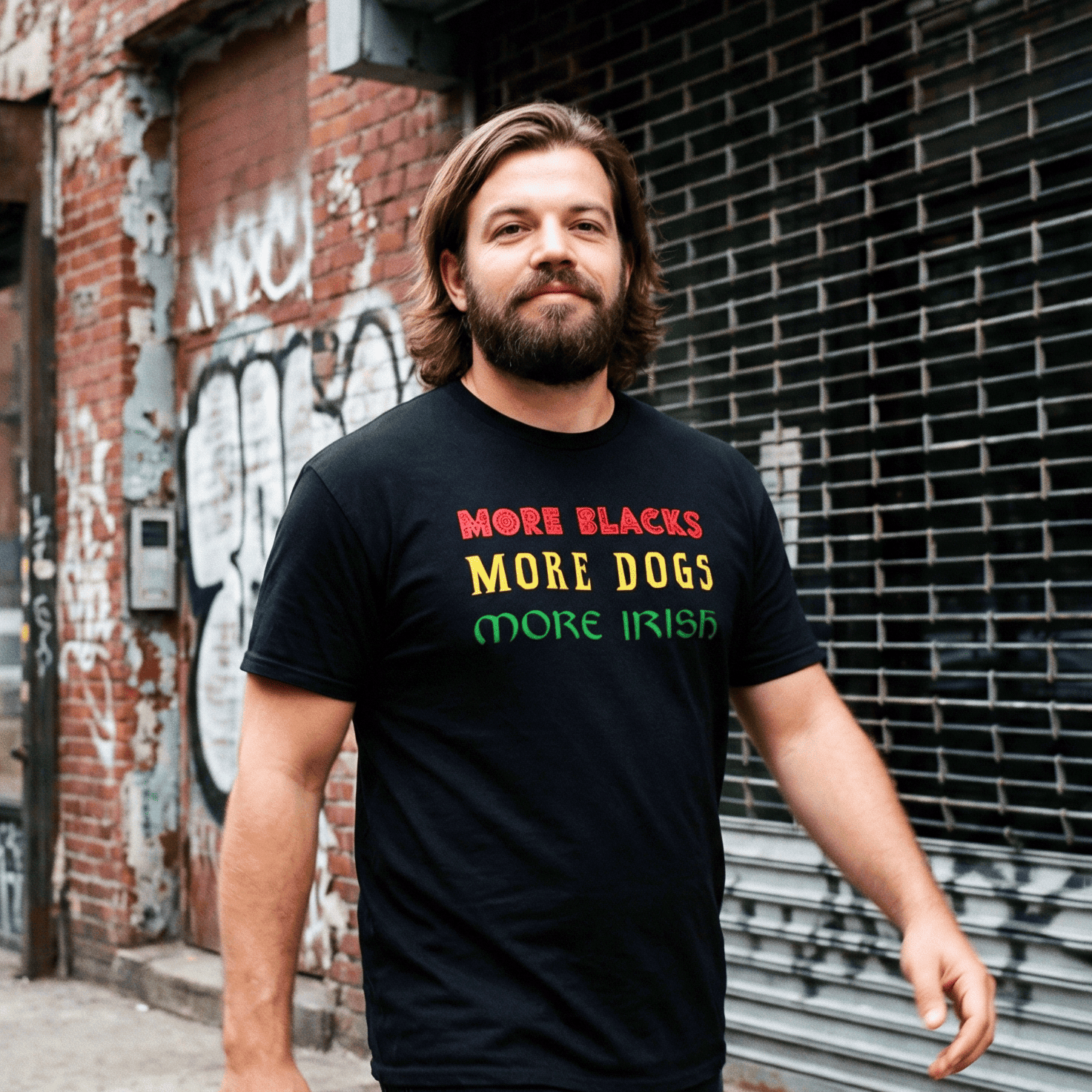 Eirin Apparel Men's T-Shirt Men's 'More Blacks, More Dogs, More Irish' T-Shirt