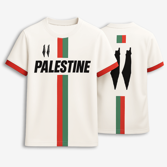 Eirin Apparel Men's T-Shirt Men’s White Palestine Stripe Jersey