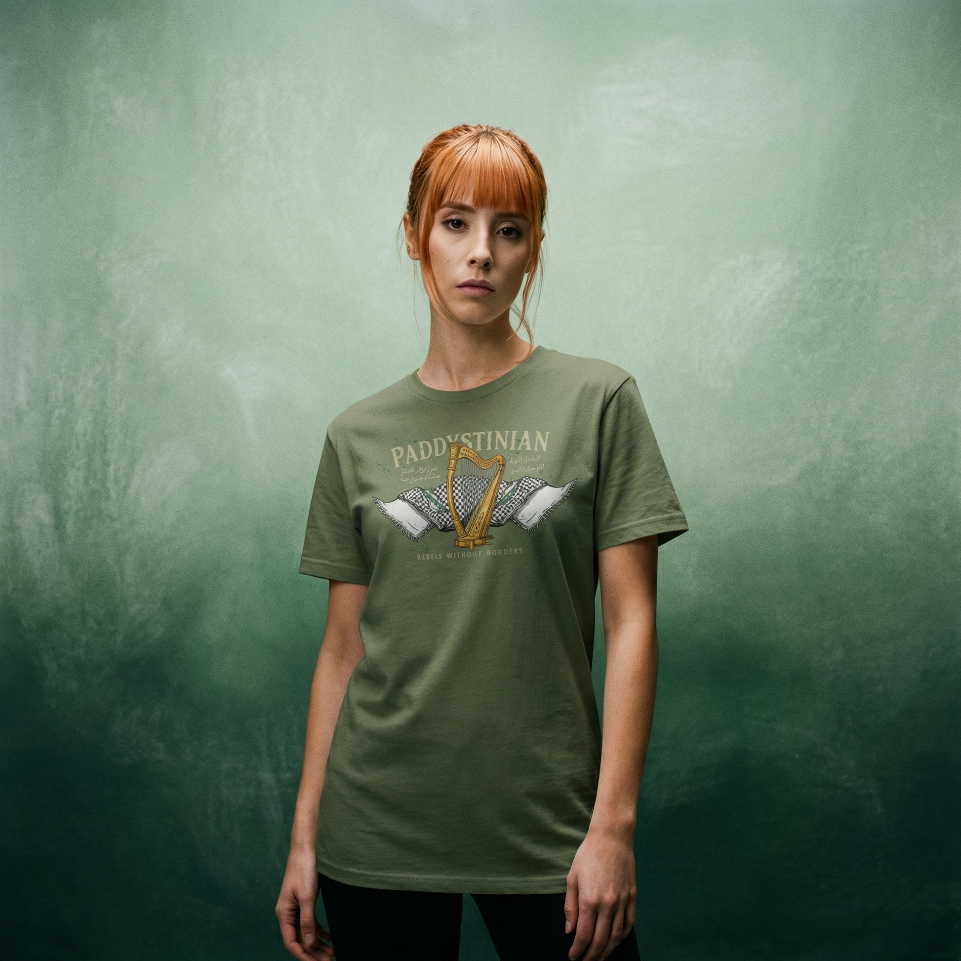 Eirin Apparel Men's T-Shirt Military Green / S 'Paddystinian – Rebels Without Borders' T-Shirt