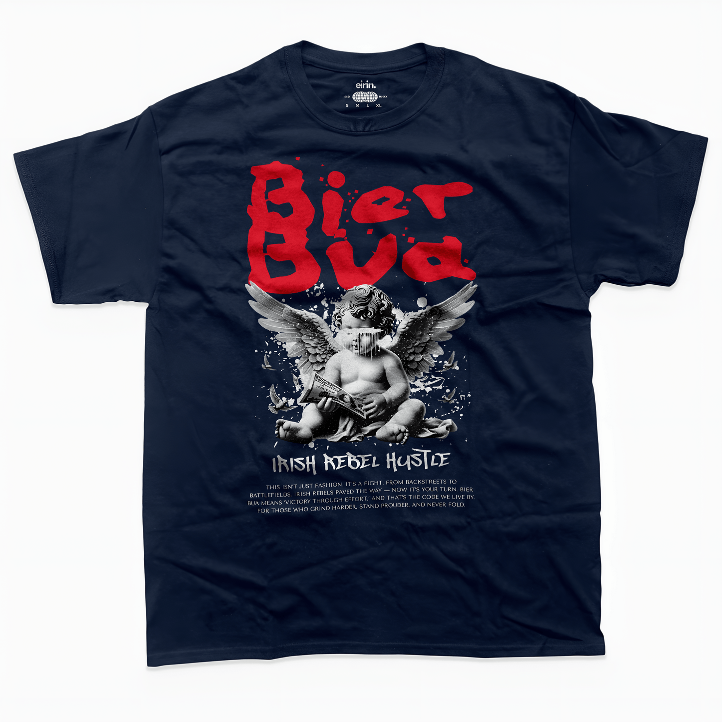 Eirin Apparel Men's T-Shirt Navy / S Men's Bier Bua Irish Hustle T-Shirt