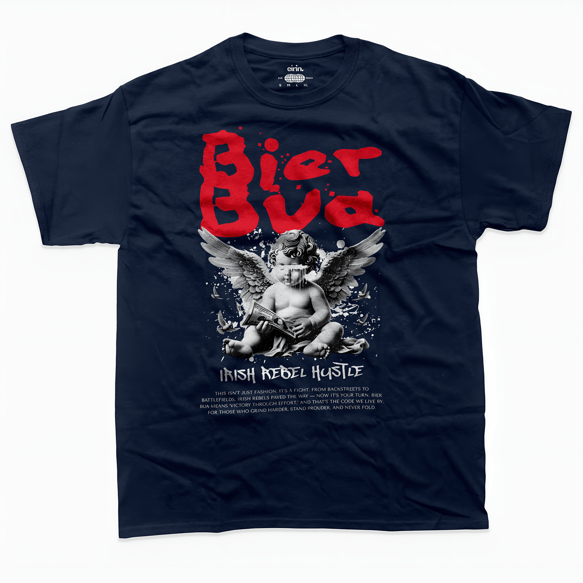 Eirin Apparel Men's T-Shirt Navy / S Men's Bier Bua Irish Hustle T-Shirt