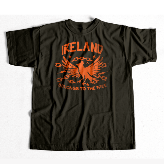 Eirin Apparel Men's T-Shirt Orange on Black / S Men's Ireland Belongs To The Free Black T-Shirt