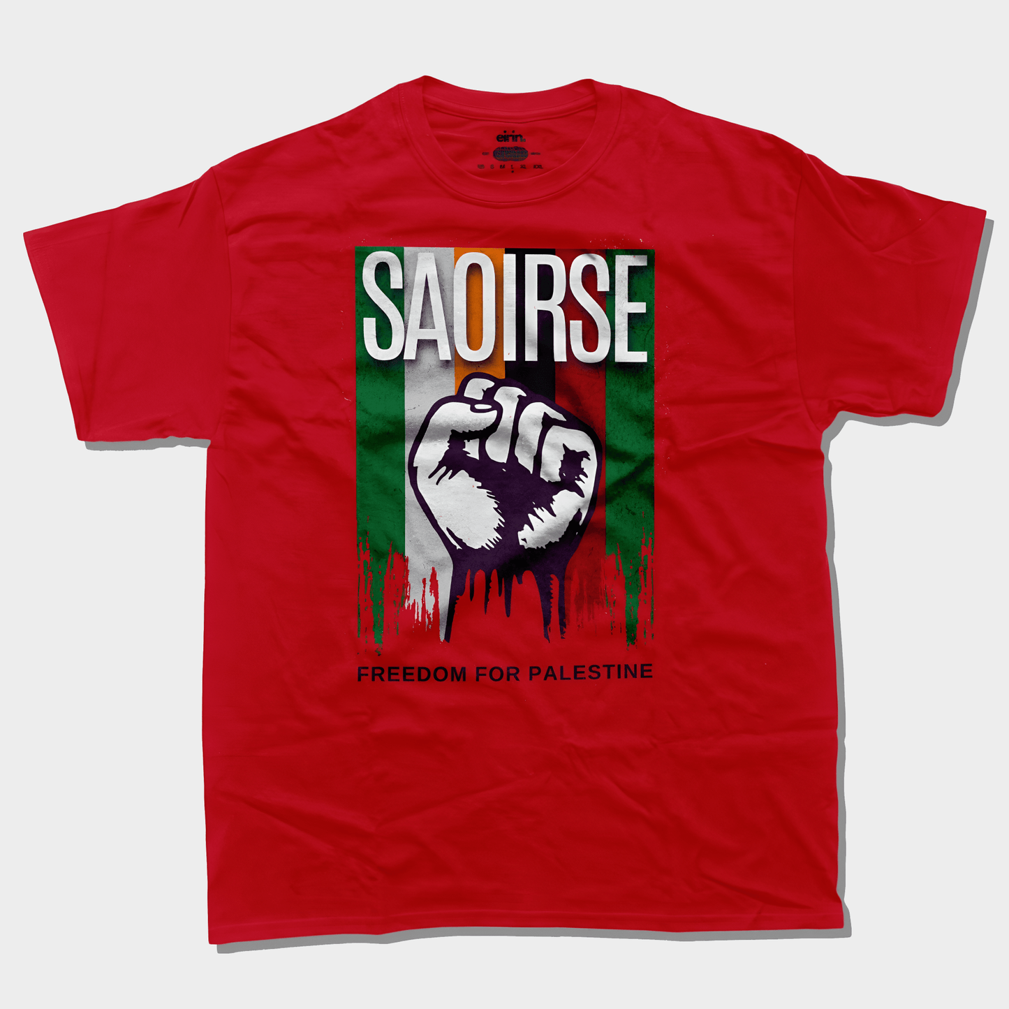 Eirin Apparel Men's T-Shirt Red / S Men's 'SAOIRSE' Freedom For Palestine T-Shirt