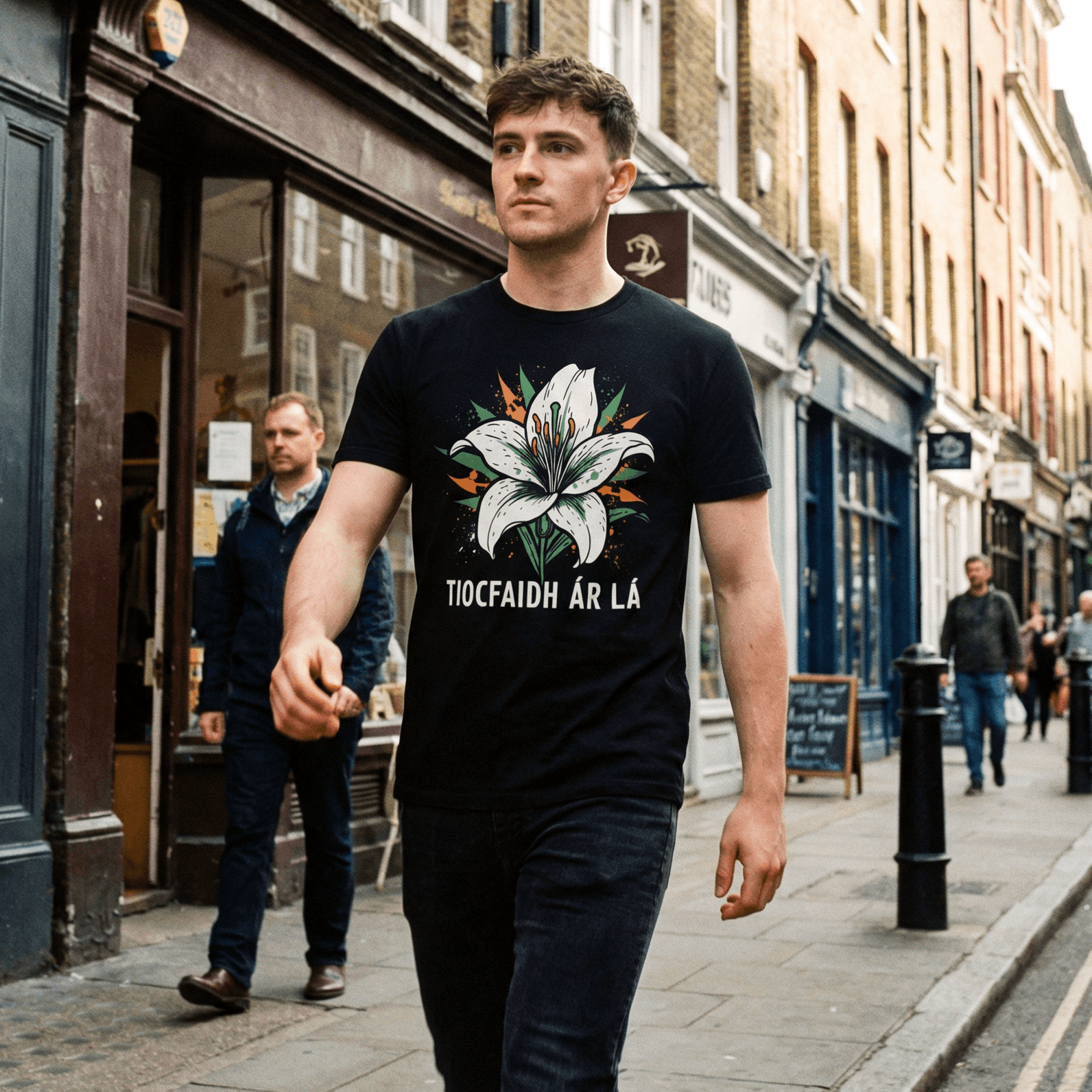 Eirin Apparel Men's T-Shirt 'Tiocfaidh ár lá' Easter Lily T-Shirt