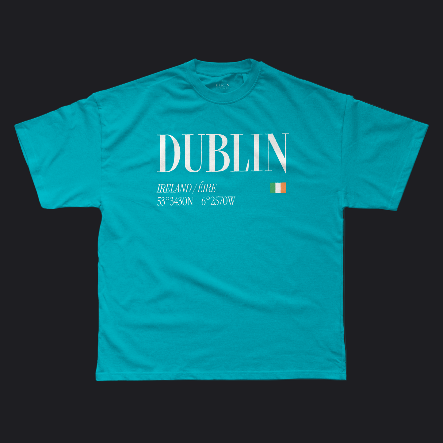 Eirin Apparel Men's T-Shirt Tropical Blue / S Men's Dublin 53°N/6°W T-Shirt