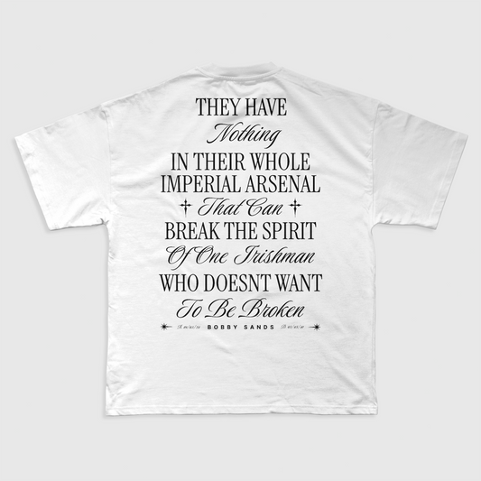 Eirin Apparel Men's T-Shirt White / S Men's Bobby Sands Unbroken Freedom T-Shirt