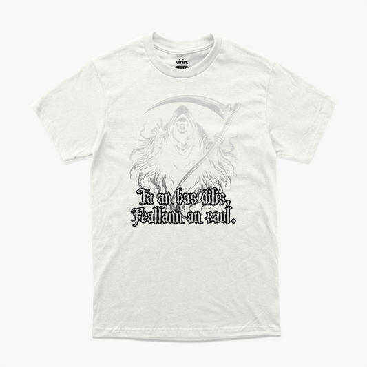 Eirin Apparel Men's T-Shirt White / S Men's 'Death is Faithful, Life Betrays' Gaelic Samhain T-Shirt