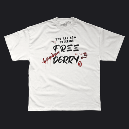 Eirin Apparel Men's T-Shirt White / S Men's Free Derry Graffiti Print T-Shirt