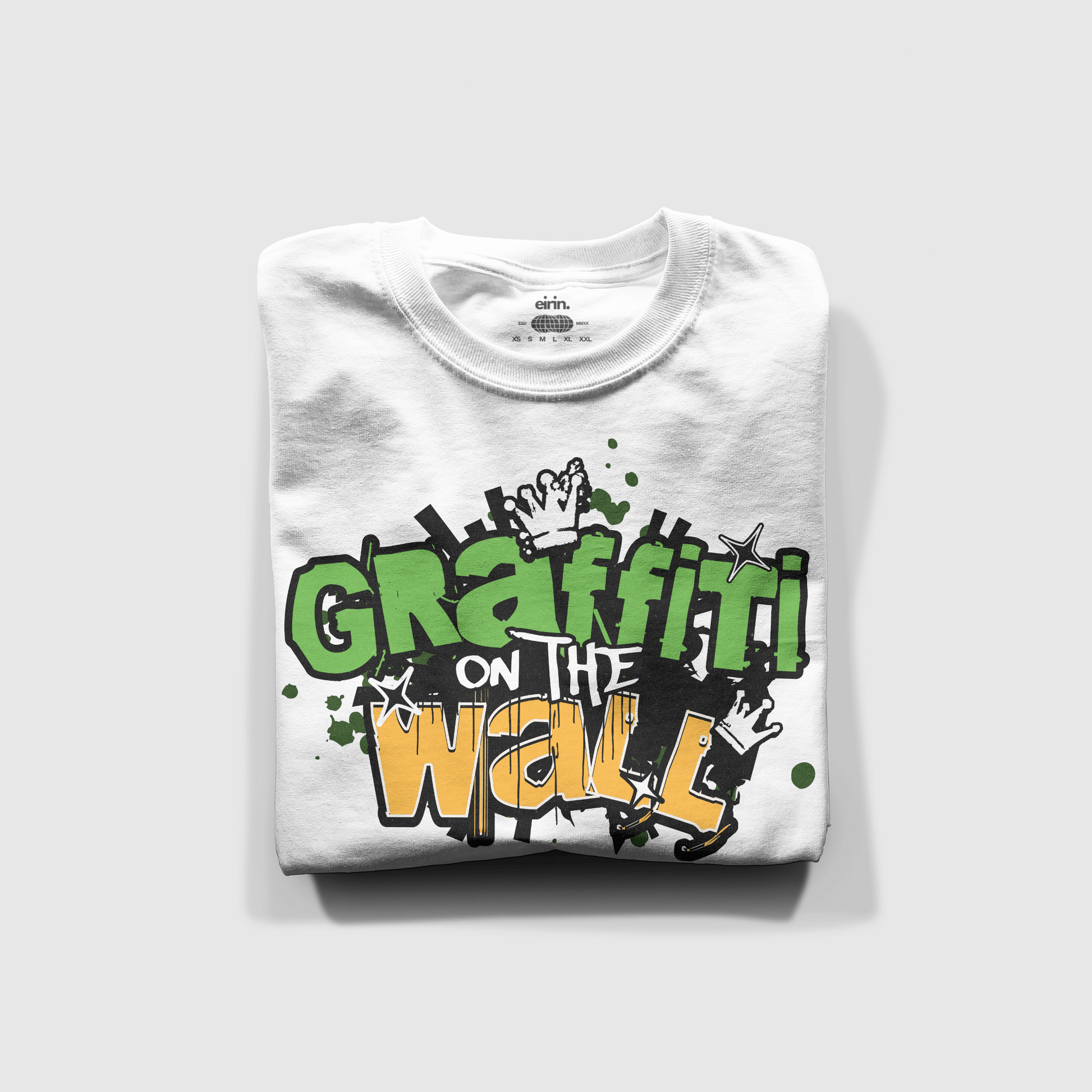 Eirin Apparel Men's T-Shirt White / S Men's Graffiti On The Wall Irish Tricolour Celtic T-Shirt