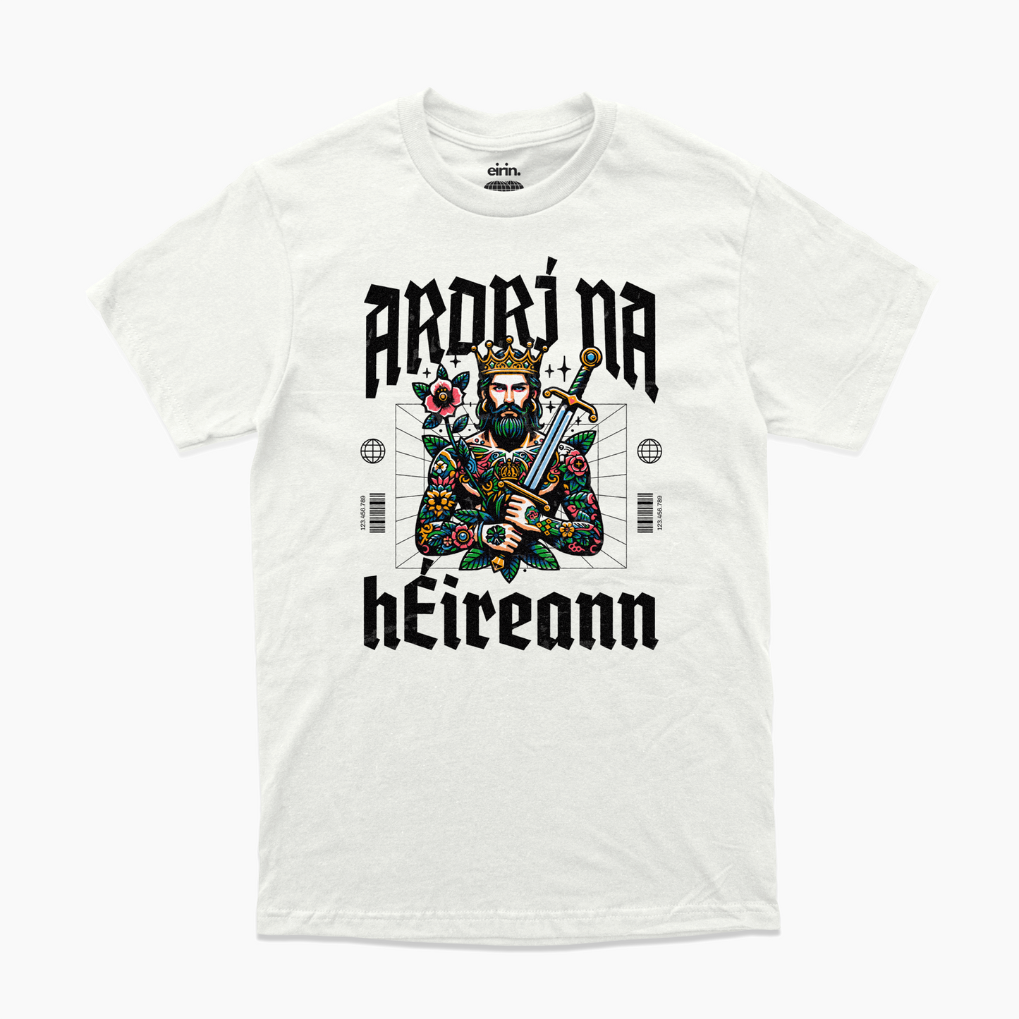 Eirin Apparel Men's T-Shirt White / S Men's 'High King Of Ireland' Gaelic T-Shirt