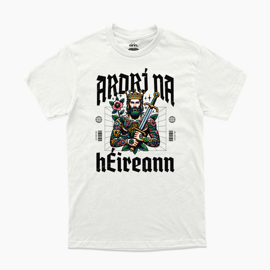 Eirin Apparel Men's T-Shirt White / S Men's 'High King Of Ireland' Gaelic T-Shirt