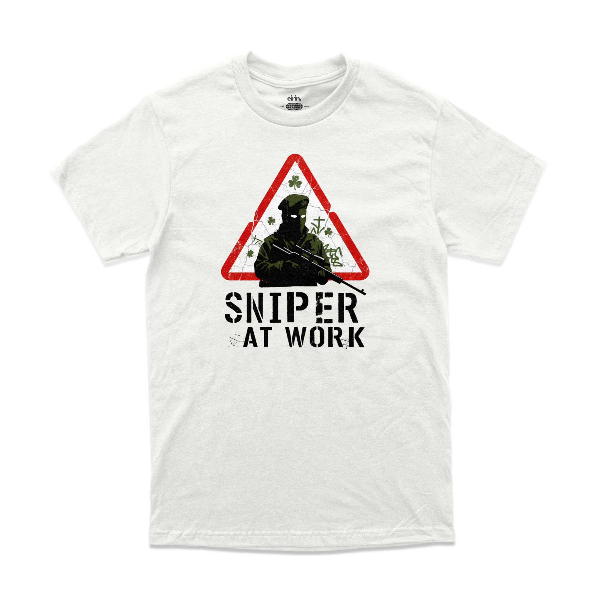 Eirin Apparel Men's T-Shirt White / S Men's 'Sniper At Work' Irish Republican T-Shirt