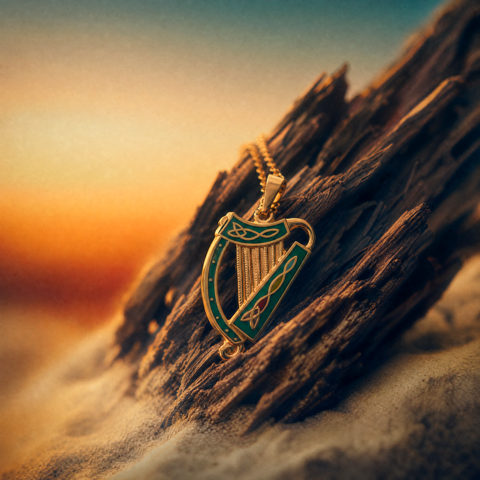 Eirin Apparel Necklace Irish Harp Necklace – 'Ceol' (Music)