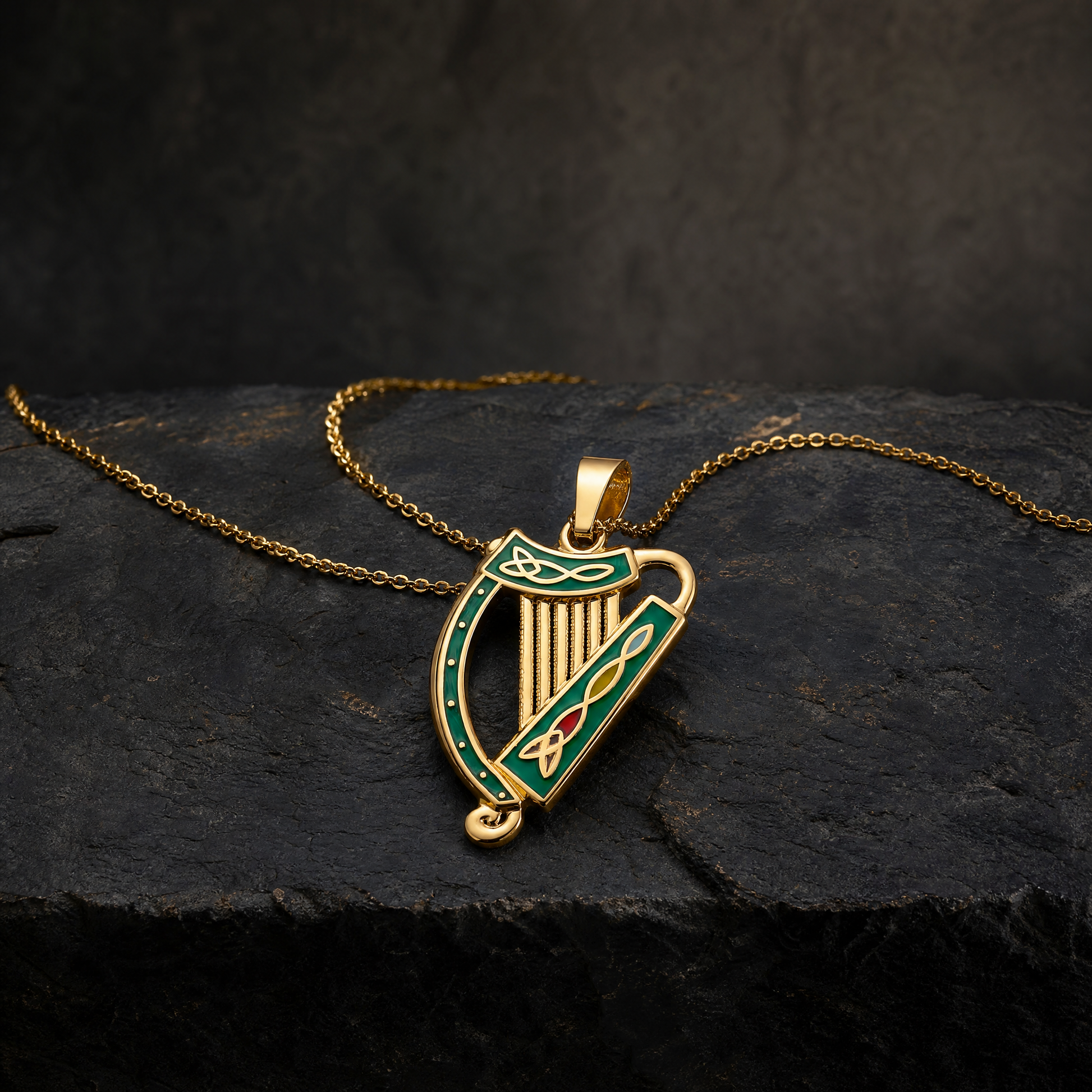 Eirin Apparel Necklace Irish Harp Necklace – 'Ceol' (Music)