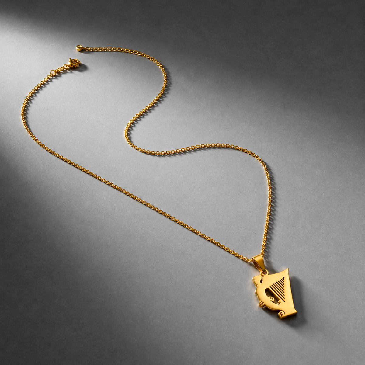 Eirin Apparel Necklace Men's Irish Harp Necklace – 'Macalla' (Echo)