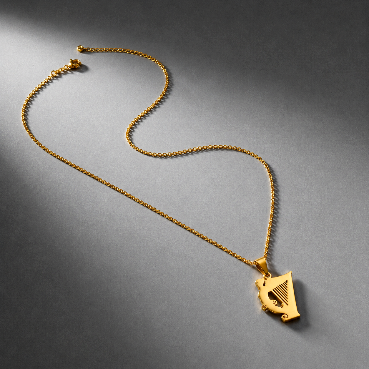 Eirin Apparel Necklace Men's Irish Harp Necklace – 'Macalla' (Echo)