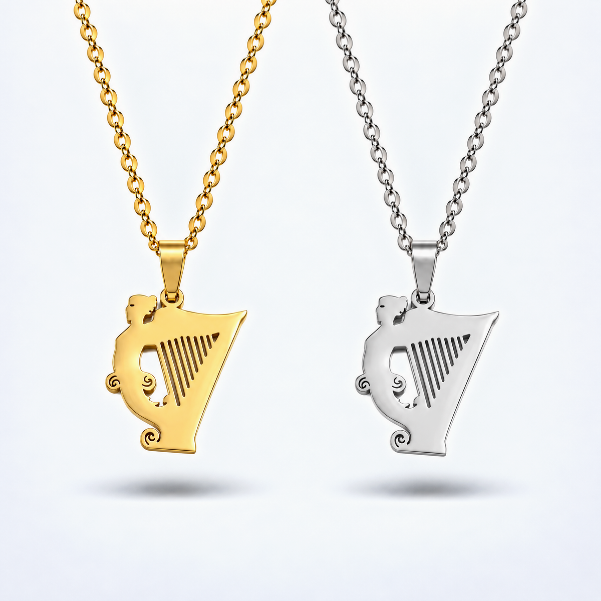 Eirin Apparel Necklace Men's Irish Harp Necklace – 'Macalla' (Echo) [collection-cover-only]