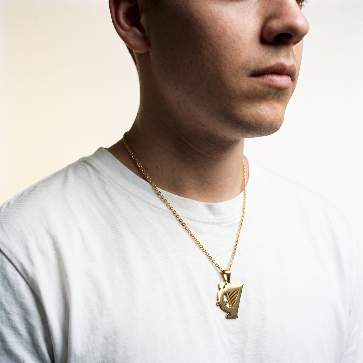 Eirin Apparel Necklace Men's Irish Harp Necklace – 'Macalla' (Echo)