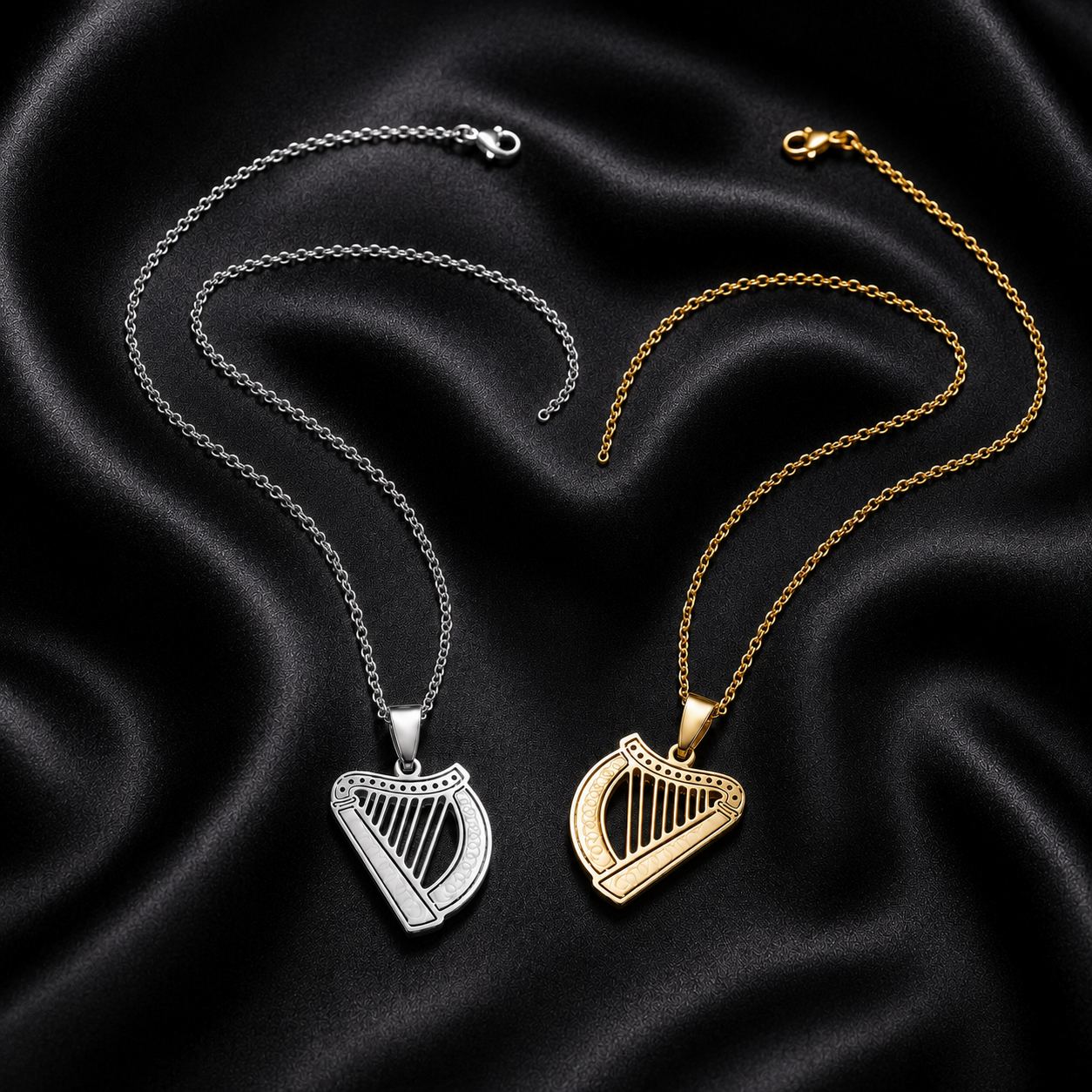 Eirin Apparel Necklace Women's Irish Harp Necklace – 'Fonn' (Melody)