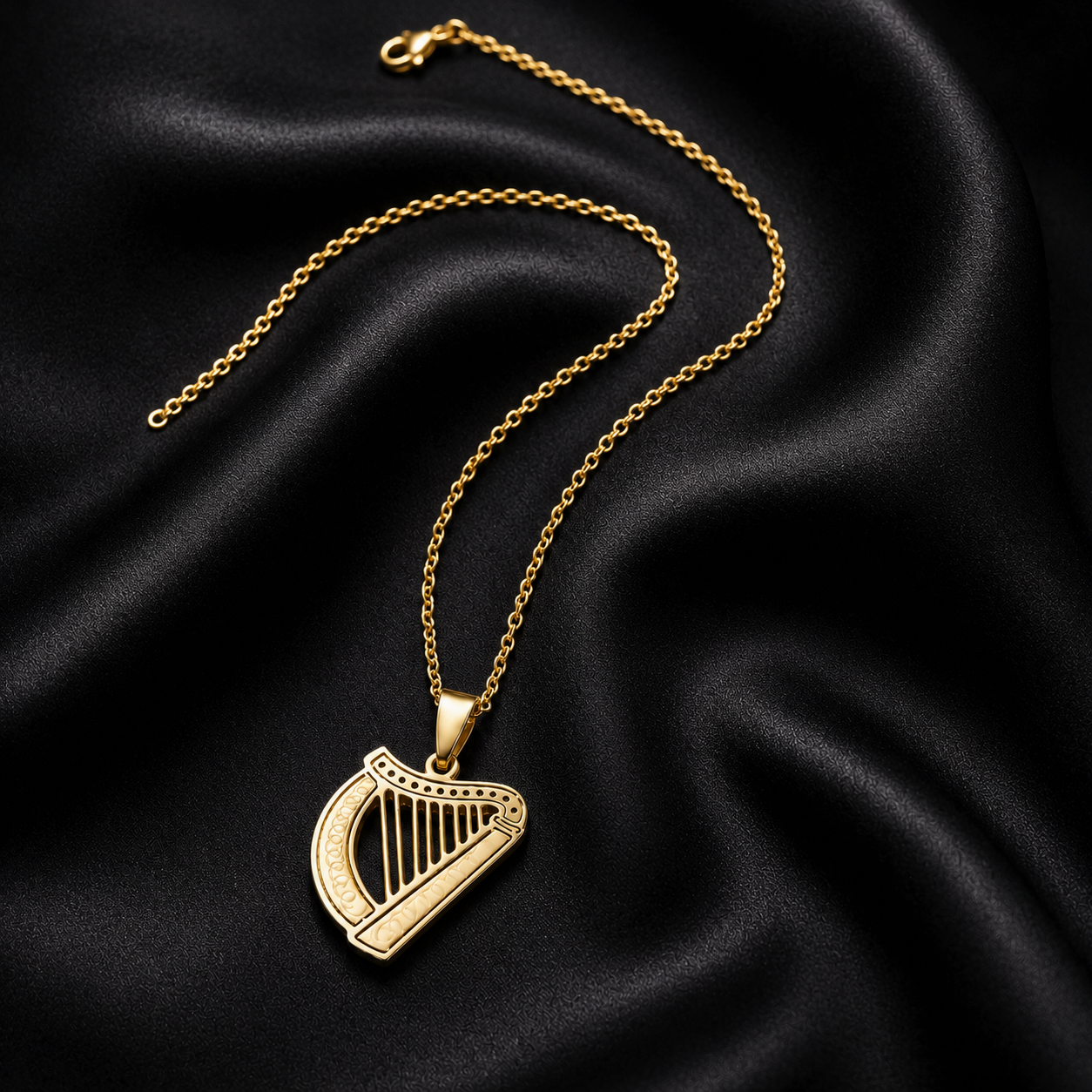 Eirin Apparel Necklace Women's Irish Harp Necklace – 'Fonn' (Melody)