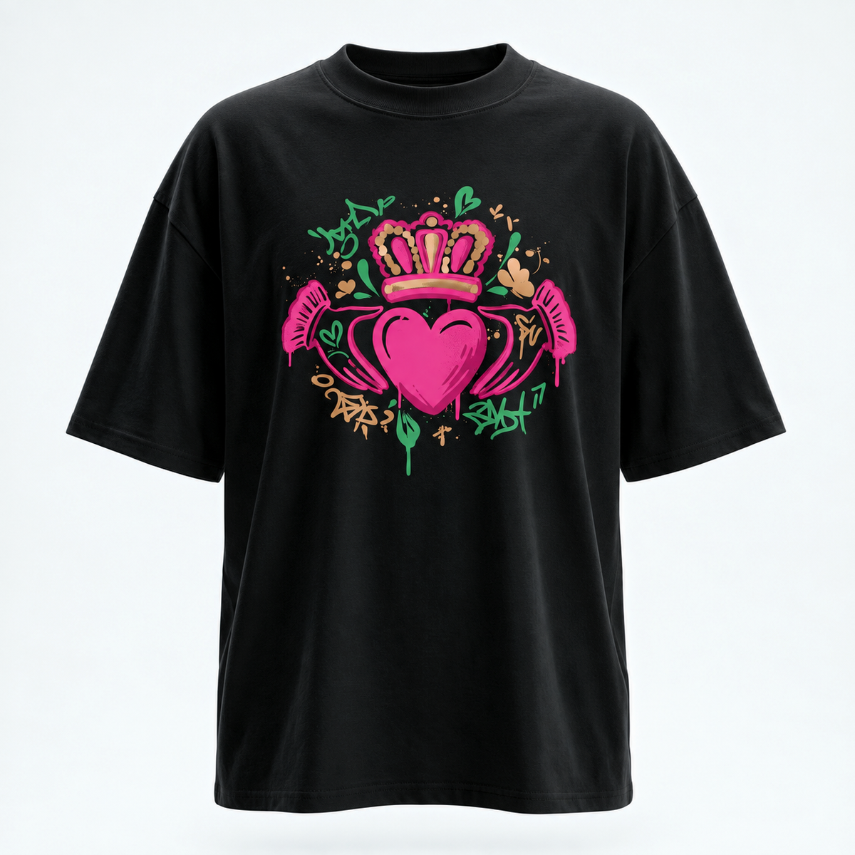Eirin Apparel Oversized T-Shirt 'Bad Grá' Oversized Claddagh T-Shirt